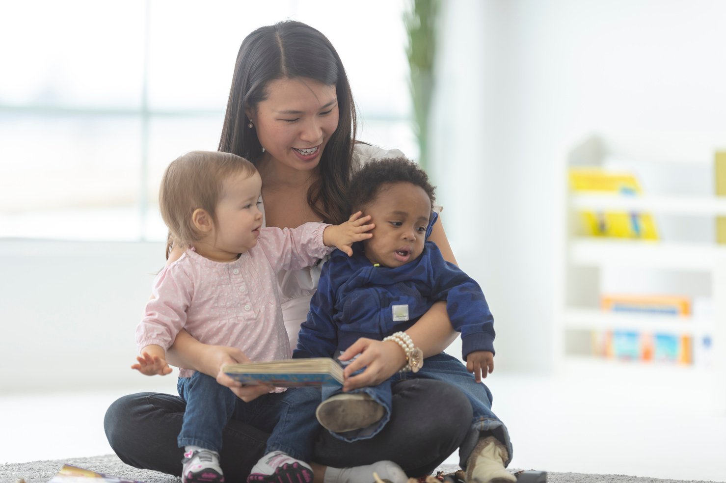 Caretaker with infants